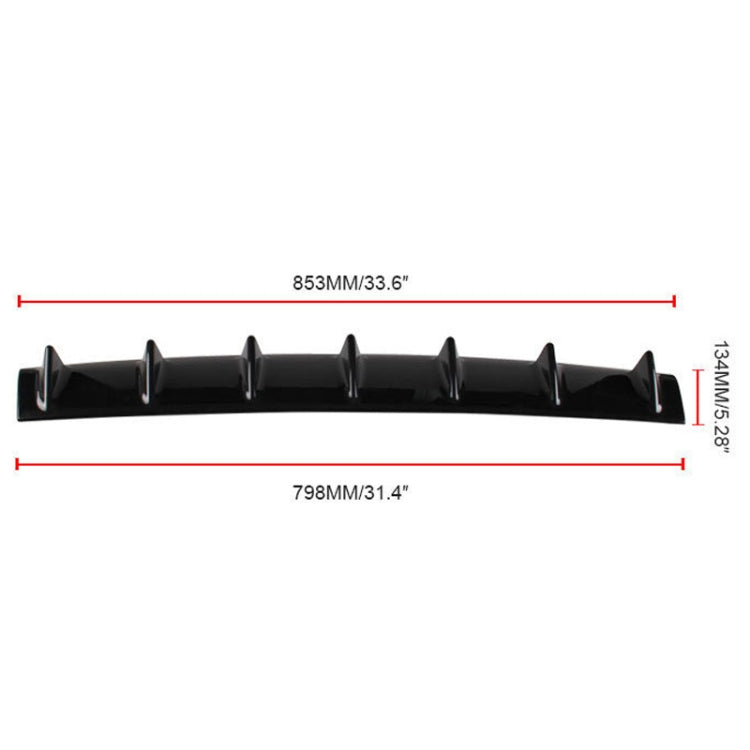 Universal Car Rear Bumper Lip Diffuser 7 Shark Fin Style Black ABS, Size: 85.3 x 79.8 x 13.4cm, 85.0x18.0x5.0cm Black