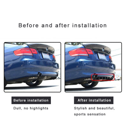 Universal Car Rear Bumper Lip Diffuser 5 Shark Fin Style Carbon Fiber  ABS, Size: 58.4 x 53.3 x 15.2cm, 60.0x18.0x5.0cm Carbon Fiber