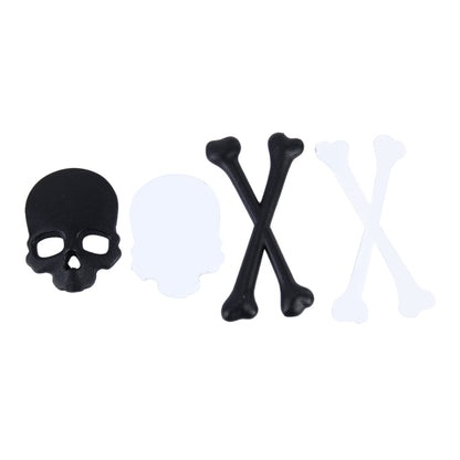 Skull And Cross Bone Shape Shining Metal Car Universal Sticker, Cross Bone