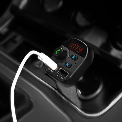 805E Kit mains libres Bluetooth transmetteur FM voiture avec double chargeur USB, lecteur de musique MP3, supporte les appels mains libres et la lecture de musique sur carte TF / disque U, 805E
