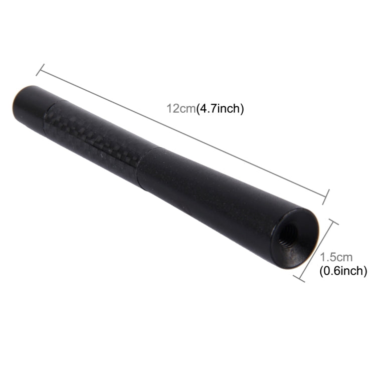 Carbon-Fiber-Aluminium-Kurzantenne Poliert Universal-Schraubfuß (Große Ausführung), 12 cm