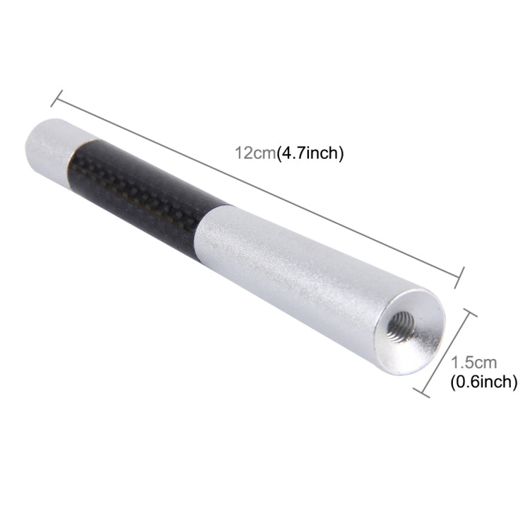 Antenne courte en aluminium et fibre de carbone, polie, vis universelles (grande taille), 12 cm