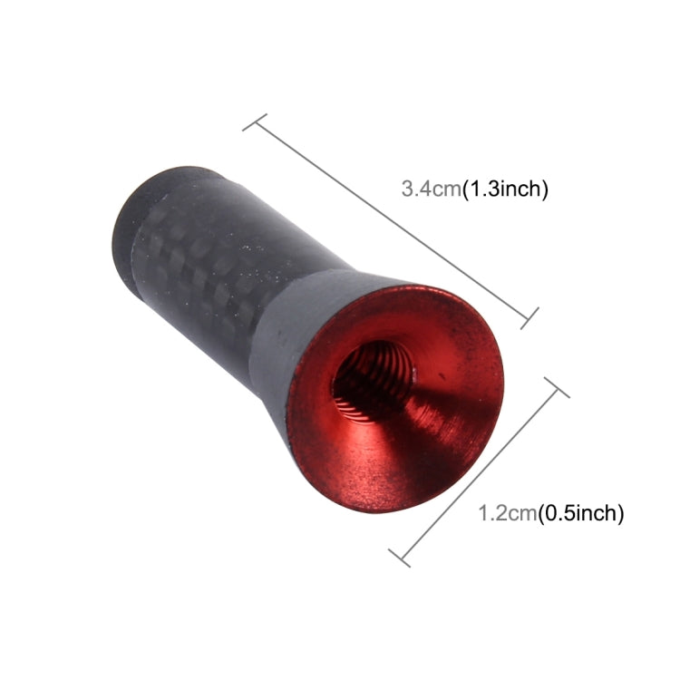 Antenne courte en fibre de carbone et aluminium polie, vis universelles (petite taille), 3,4 cm