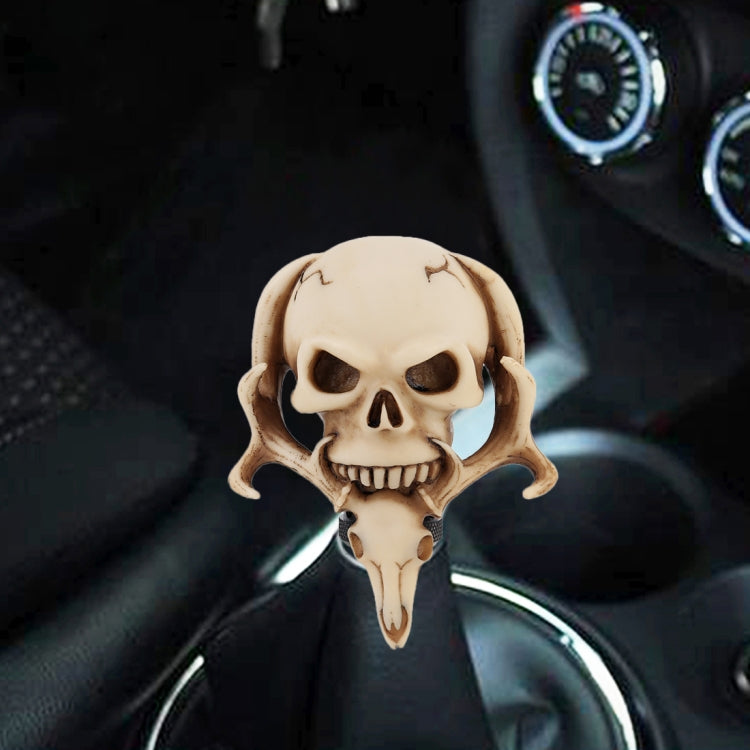 Universal Vehicle Car Creative Skull Double Heads Shaped Shifter Cover Manual Automatic Gear Shift Knob, Double Heads Shaped (Bronze), Double Heads Shaped (Beige), Double Heads Shaped (Silver)
