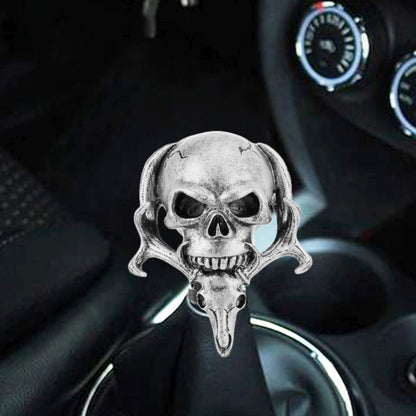 Universal Vehicle Car Creative Skull Double Heads Shaped Shifter Cover Manual Automatic Gear Shift Knob, Double Heads Shaped (Bronze), Double Heads Shaped (Beige), Double Heads Shaped (Silver)