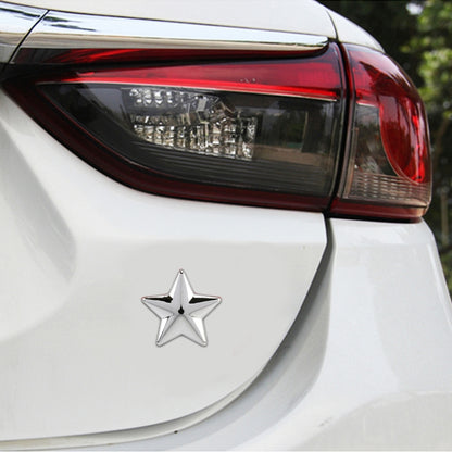 Star Pattern Car Metal Body Decorative Sticker, Star Pattern (Red), Star Pattern (Silver)