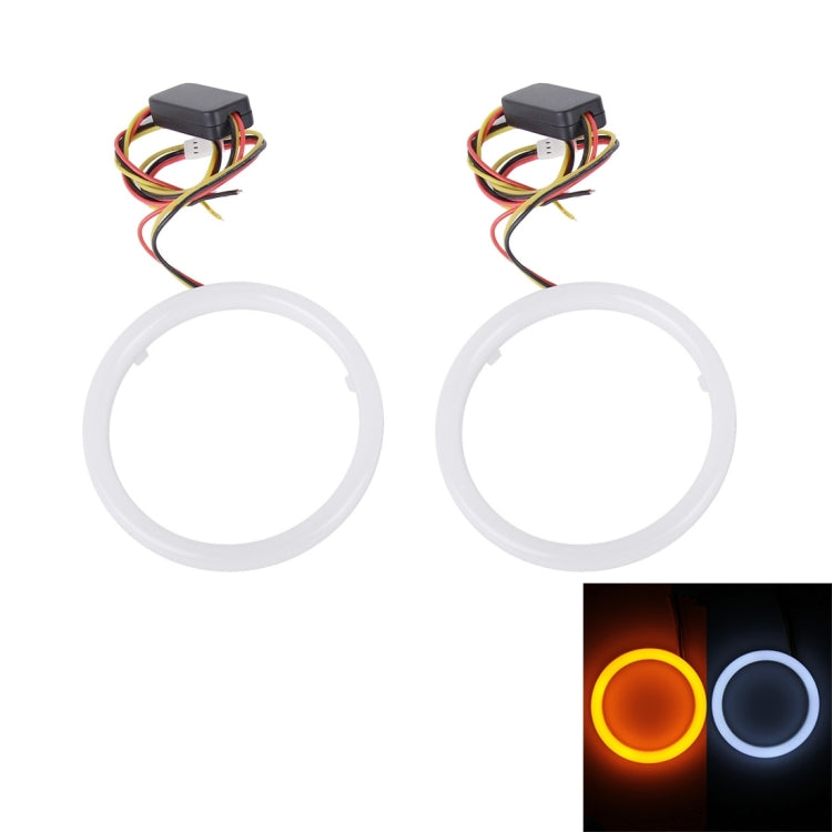 2 PCS 2.5inch 3W White Light + Yellow Light Car Angel Eyes Light, DC 12V Cable Length: 50cm, 2.5inch