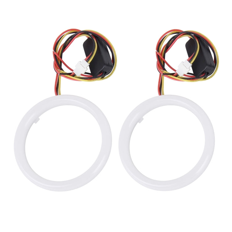 2 PCS 3inch 6W White Light + Yellow Light Car Angel Eyes Light, DC 12V Cable Length: 50cm, 3inch
