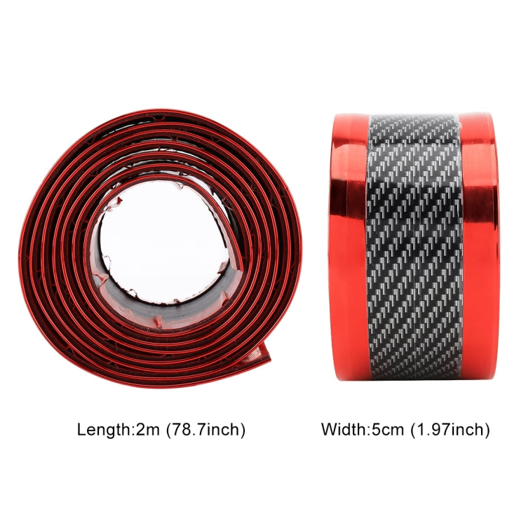 Universal Electroplate Carbon Fibre Car Door Threshold Decoration Strip Decorative Sticker, Size : 5CM x 2M, 5CM x 2M (Red), 5CM x 2M (Silver), 5CM x 2M (Gold)