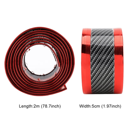 Universal Electroplate Carbon Fibre Car Door Threshold Decoration Strip Decorative Sticker, Size : 5CM x 2M, 5CM x 2M (Red), 5CM x 2M (Silver), 5CM x 2M (Gold)