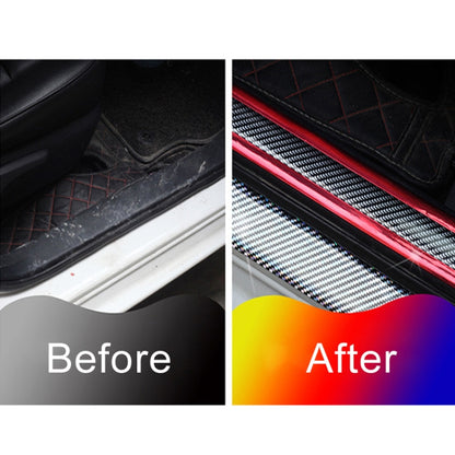 Universal Electroplate Carbon Fibre Car Door Threshold Decoration Strip Decorative Sticker, Size : 5CM x 2M, 5CM x 2M (Red), 5CM x 2M (Silver), 5CM x 2M (Gold)