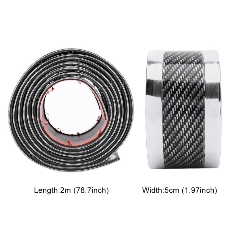 Universal Electroplate Carbon Fibre Car Door Threshold Decoration Strip Decorative Sticker, Size : 5CM x 2M, 5CM x 2M (Silver), 5CM x 2M (Gold), 5CM x 2M (Red)