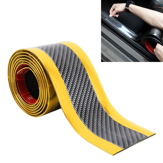 Autocollant décoratif universel en fibre de carbone électrolytique pour seuil de porte de voiture, taille : 7 cm x 2 m, 7 cm x 2 m (doré), 7 cm x 2 m (rouge), 7 cm x 2 m (argent)
