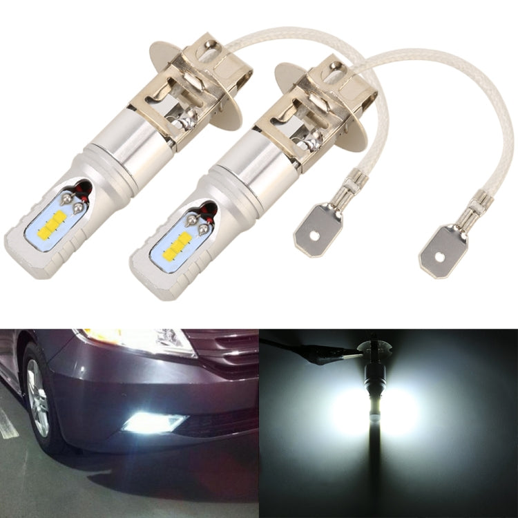2 PCS H3 DC12V / 4.5W / 6000K / 360LM Car LED Fog Light with 6 CSP Lamp Beads, White Light, H3 (Black), H3 (Silver)