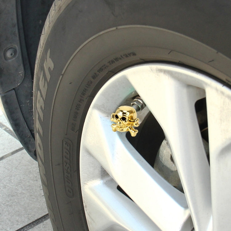4 PCS Universal Skull Shape Gas Cap Mouthpiece Cover Gas Cap Tire Cap Car Motor Bicycle Tire Valve Caps, Skull Shape
