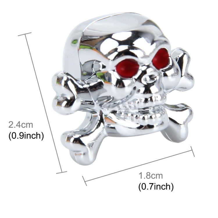 4 Pièces Bouchon de Valve de Pneu de Voiture Moto Vélo, Bouchon de Valve de Pneu en Forme de Crâne Universel