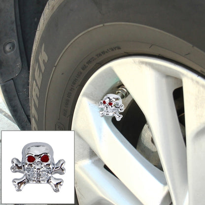 4 Pièces Bouchon de Valve de Pneu de Voiture Moto Vélo, Bouchon de Valve de Pneu en Forme de Crâne Universel