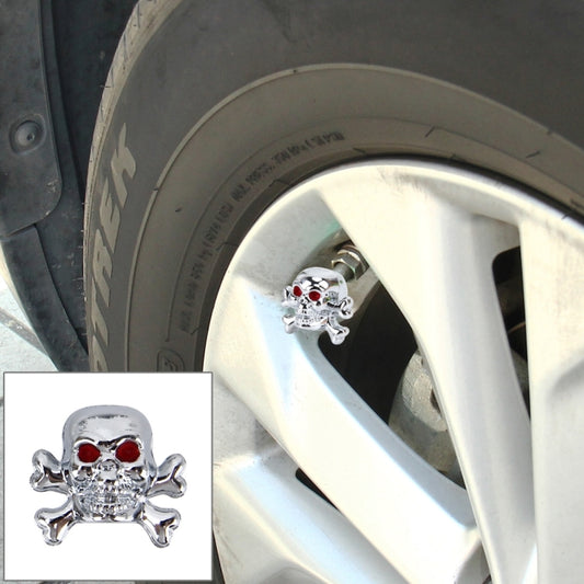 4 Pièces Bouchon de Valve de Pneu de Voiture Moto Vélo, Bouchon de Valve de Pneu en Forme de Crâne Universel