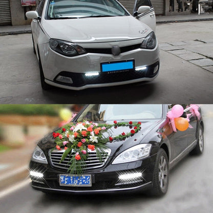 1 Pair DC9-16V 2W 120LM 7000K 8 SMD-5050-LEDs Circular Car DRL&Turn Light, 2W 120LM 7000K