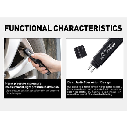 Car 2 in 1 Diagnostic Tool Brake Fluid Liquid Tire Pressure Tester, 2 in 1 Diagnostic Tool