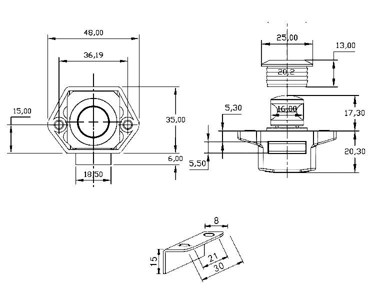 Press Type Drawer Cabinet Catch Latch Release Cupboard Door Stop Drawer Cabinet Locker for RV / Yacht / Furniture