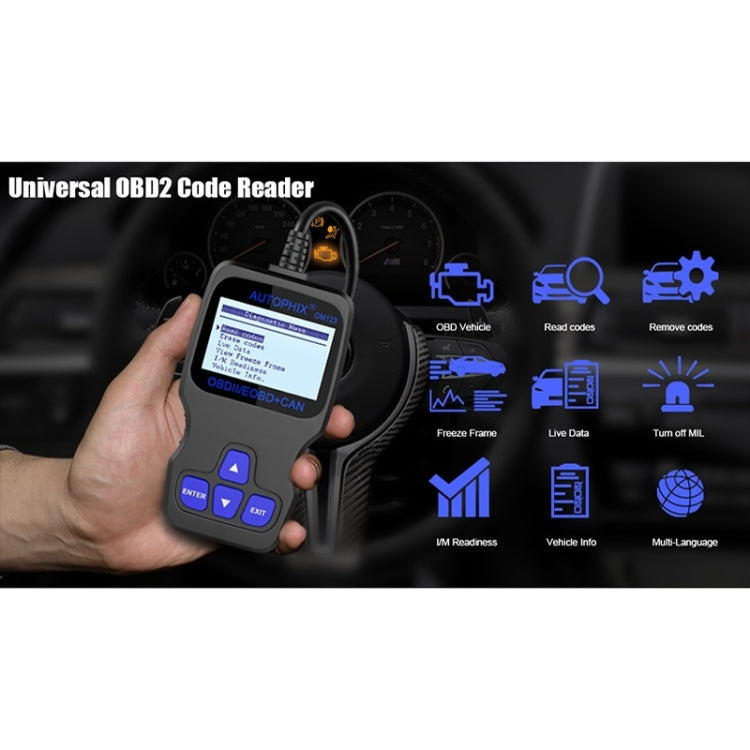 AUTOPHIX OM123 Car Portable OBD2 Scanner Car Diagnostic Tool OBD 2 Automotive Scanner EOBD Code Reader, OM123 (Orange)