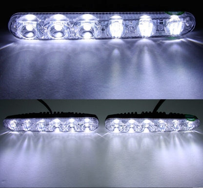 2 PCS LD-006 5730-6SMD 12W 1200LM 7000K White Light  Daytime Running Light.DC 12V, White Light+12W 1200LM/7000K