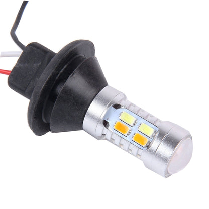 2 PCS 1156/BA15S/BAU15S 10W 1000LM 6000K White + Yellow Light DRL&Turn Light with 20 SMD-5730-LED Lamps，DC 12-24V, 1156 20 SMD-5730-LED Lamps