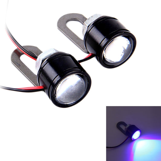 2 luces estroboscópicas LED de 12 V y 3 W con luz azul tipo "ojos de águila" para motocicleta, longitud del cable: 90 cm, longitud del cable: 90 cm