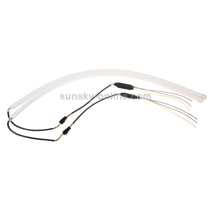 2 PCS 12V Car Daytime Running Lights Soft Article Lamp, White + Yellow Light, Length: 85cm, 85cm