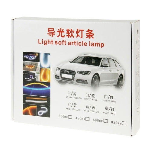 2 PCS 12V Car Daytime Running Lights Soft Article Lamp, White + Yellow Light, Length: 85cm, 85cm