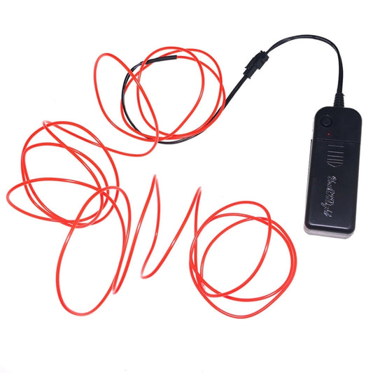 YouOKLight Neon EL Cold Round Flexible Strip Light with 3V Battery Box for Dance Party Car Decoration, Length: 3m, 3M Blue Light, 3M Grenn Light, 3M Red Light