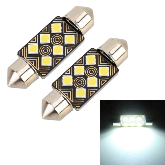 2 PCS 36mm DC12V / 1.5W / 6000K / 110LM 6LEDs SMD-3030 Car Reading Lamp Dome Light, with Decoder, 36mm