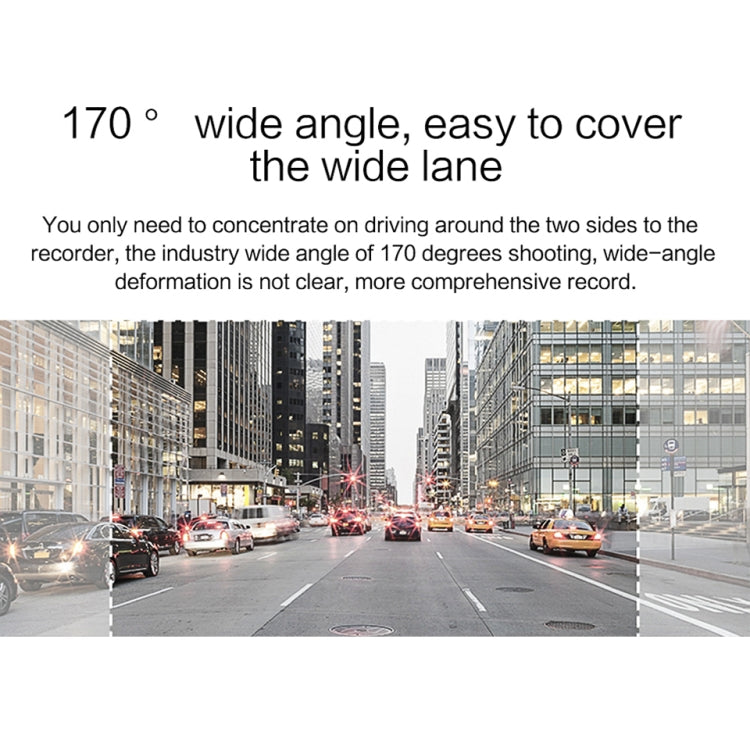 V100 Rétroviseur de voiture avec écran tactile LCD 7 pouces et caméra séparée, grand angle de vision de 170 degrés, prend en charge la vision nocturne / l'enregistrement en boucle / la détection de mouvement / le capteur G / la carte TF, 7 pouces