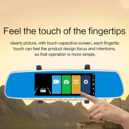 V100 Rétroviseur de voiture avec écran tactile LCD 7 pouces et caméra séparée, grand angle de vision de 170 degrés, prend en charge la vision nocturne / l'enregistrement en boucle / la détection de mouvement / le capteur G / la carte TF, 7 pouces