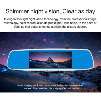 V100 Rétroviseur de voiture avec écran tactile LCD 7 pouces et caméra séparée, grand angle de vision de 170 degrés, prend en charge la vision nocturne / l'enregistrement en boucle / la détection de mouvement / le capteur G / la carte TF, 7 pouces