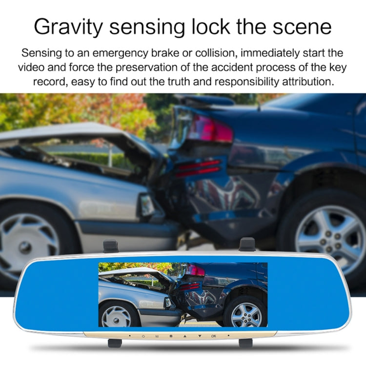 V100 Rétroviseur de voiture avec écran tactile LCD 7 pouces et caméra séparée, grand angle de vision de 170 degrés, prend en charge la vision nocturne / l'enregistrement en boucle / la détection de mouvement / le capteur G / la carte TF, 7 pouces