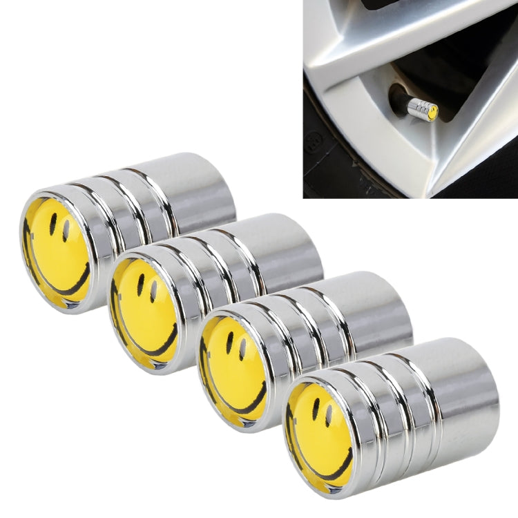 4 PCS Smile Pattern Gas Cap Mouthpiece Cover Gas Cap Tire Cap Car Motor Bicycle Tire Valve Caps, Smile Pattern