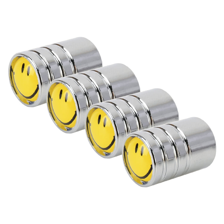4 PCS Smile Pattern Gas Cap Mouthpiece Cover Gas Cap Tire Cap Car Motor Bicycle Tire Valve Caps, Smile Pattern