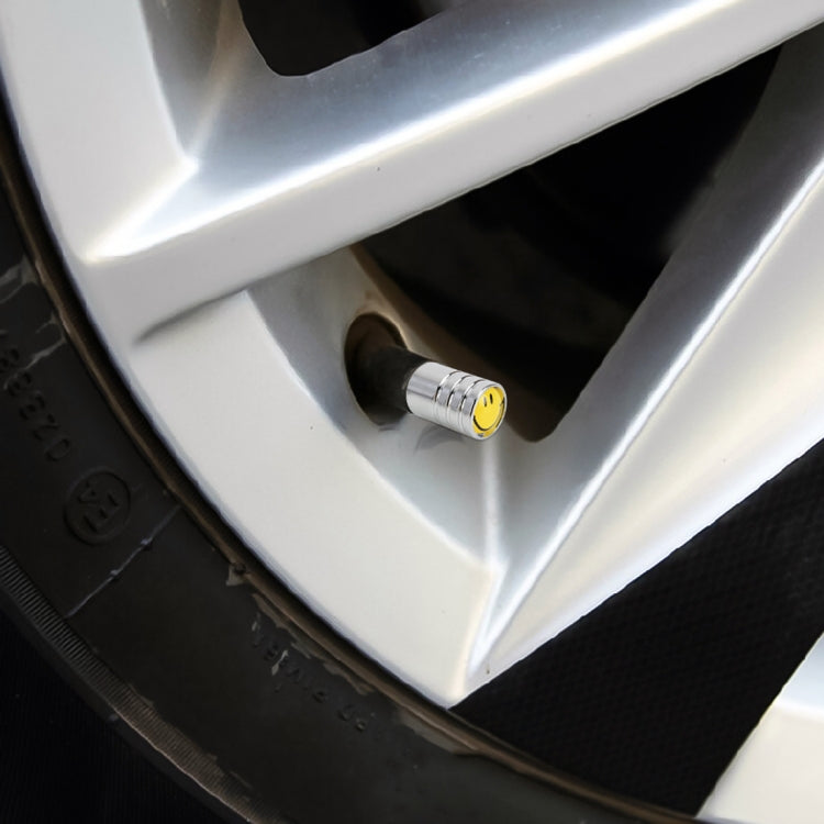 4 PCS Smile Pattern Gas Cap Mouthpiece Cover Gas Cap Tire Cap Car Motor Bicycle Tire Valve Caps, Smile Pattern