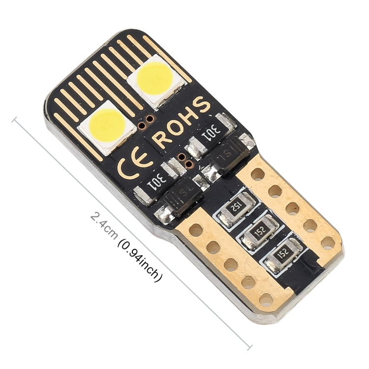 2 PCS T10 / W5W / 168 / 194 DC12V / 1.6W / 6000K / 130LM 4LEDs SMD-3030 Car Clearance Light, with Decoder, 4LEDs SMD-3030