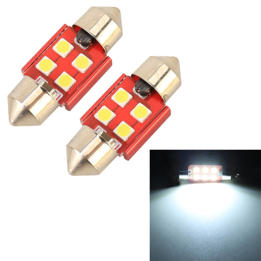 2 PCS 31mm DC12V / 1.6W / 6000K / 130LM 4LEDs SMD-3030 Car Reading Lamp, 31mm