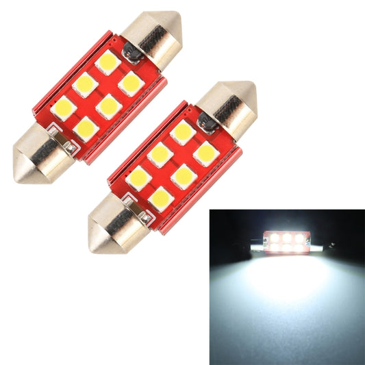 2 PCS 36mm DC12V / 2.2W / 6000K / 180LM 6LEDs SMD-3030 Car Reading Lamp, 36mm