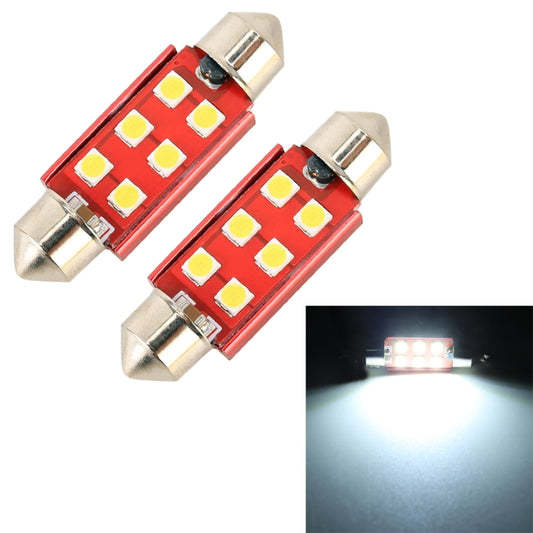 2 PCS 39mm DC12V / 2.2W / 6000K / 130LM 6LEDs SMD-3030 Car Reading Lamp, 39mm