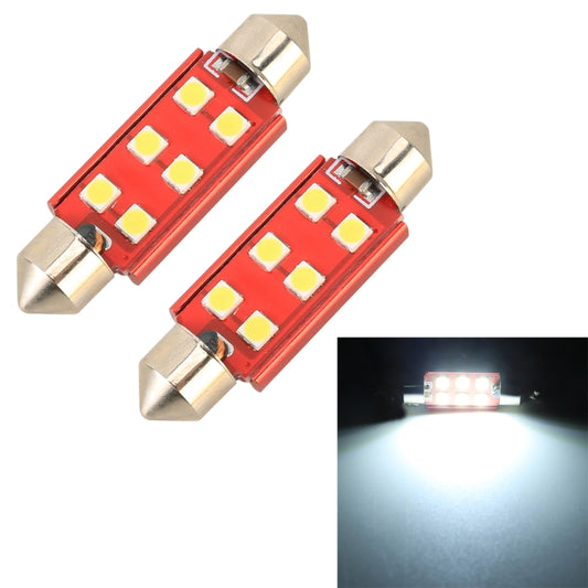 2 PCS 41mm DC12V / 2.2W / 6000K / 130LM 6LEDs SMD-3030 Car Reading Lamp, 41mm