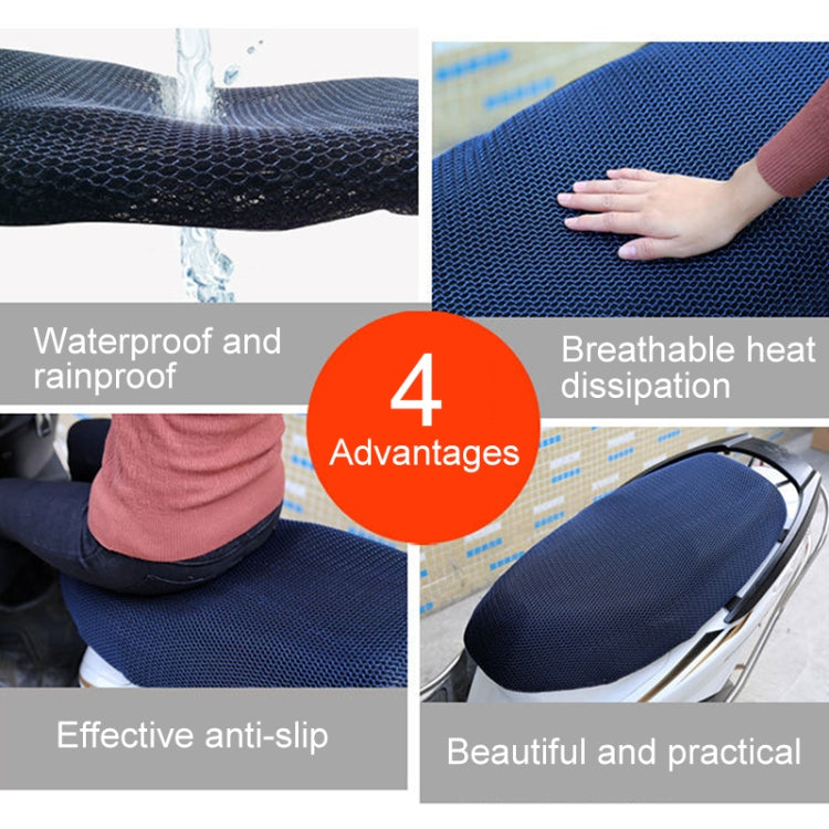 Waterproof Motorcycle Sun Protection Heat Insulation Seat Cover Prevent Bask In Seat Scooter Cushion Protect, Size: M, Length: 60-70cm; Width: 40-45cm, Size: M (Blue), Size: M (Black Red), Size: M (Black Blue), Size: M (Black)