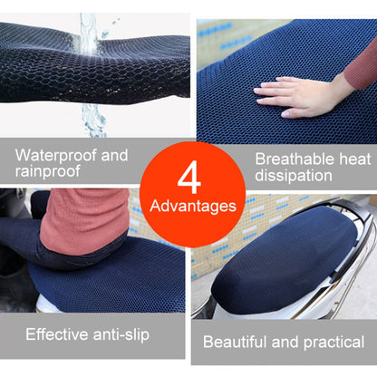 Waterproof Motorcycle Sun Protection Heat Insulation Seat Cover Prevent Bask In Seat Scooter Cushion Protect, Size: M, Length: 60-70cm; Width: 40-45cm, Size: M (Blue), Size: M (Black Red), Size: M (Black Blue), Size: M (Black)