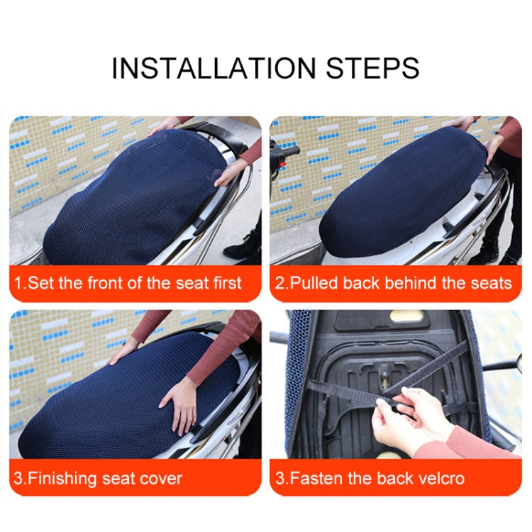 Waterproof Motorcycle Sun Protection Heat Insulation Seat Cover Prevent Bask In Seat Scooter Cushion Protect, Size: XL, Length: 78-85cm; Width: 40-53cm, Size: XL (Blue), Size: XL (Black Red), Size: XL (Black Blue), Size: XL (Black)