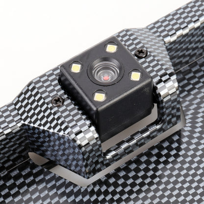 JX-9488 720x540 Effective Pixel NTSC 60HZ CMOS II Universal Waterproof Car Carbon Fiber Rear View Backup Camera with 2W 80LM 5000K White Light 4LED Lamp, DC 12V, Wire Length: 4m, Black (Carbon Fiber )