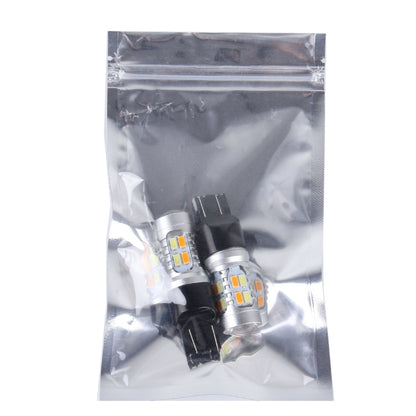 2 PCS T20/7443 10W 1000 LM 6000K White + Yellow Light Turn Signal Light with 20 SMD-5730-LED Lamps And Len. DC 12-24V, T20 with 20 SMD-5730-LED Lamps